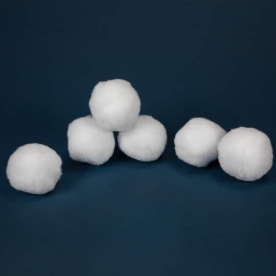 2.25" Plush Faux Christmas Snow Balls, 6ct.